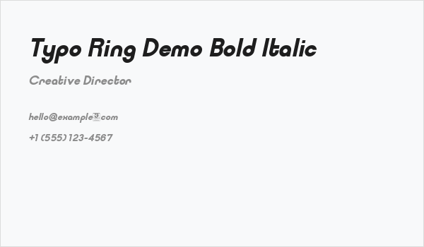 Typo Ring Demo Bold Italic Business Card