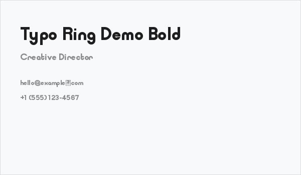 Typo Ring Demo Bold Business Card