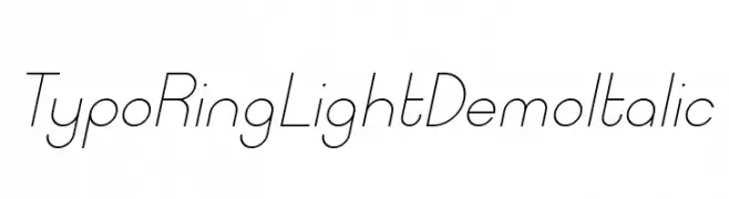 Typo Ring Light Demo Italic  Скачать бесплатные шрифты