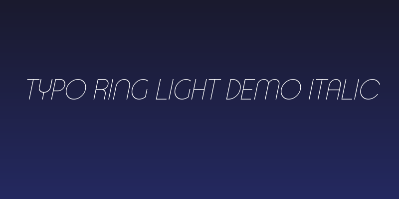 Typo Ring Light Demo Italic Social Header