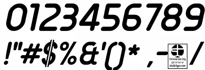Typo Round Bold Italic Demo Font OTHER CHARS