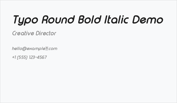 Typo Round Bold Italic Demo Business Card