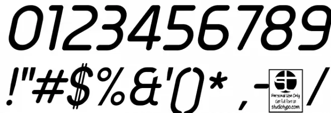 Typo Round Italic Demo Font OTHER CHARS
