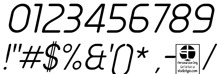 Typo Round Light Italic Demo Font OTHER CHARS