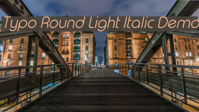 Typo Round Light Italic Demo Font examples