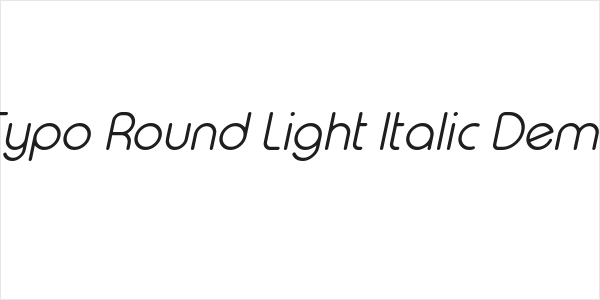 Typo Round Light Italic Demo Logo