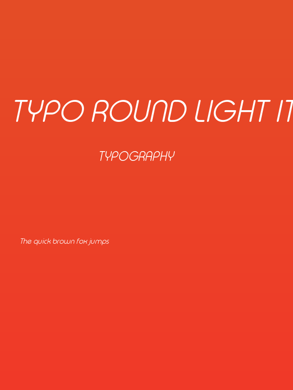 Typo Round Light Italic Demo Poster
