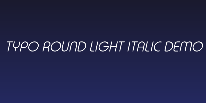 Typo Round Light Italic Demo Social Header