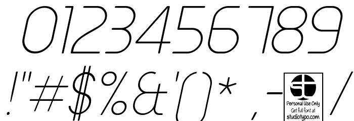 Typo Round Thin Italic Demo Font OTHER CHARS
