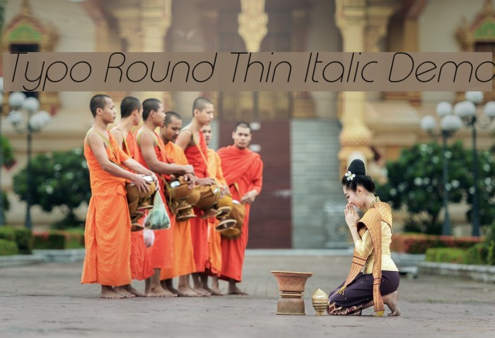 Typo Round Thin Italic Demo Font examples