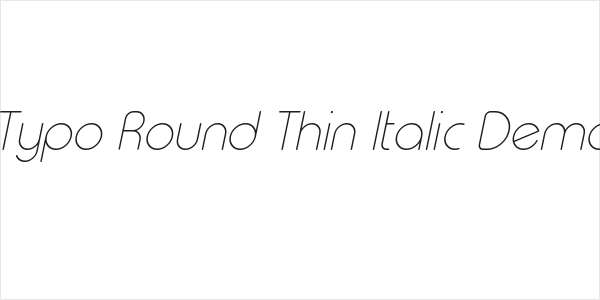 Typo Round Thin Italic Demo Logo