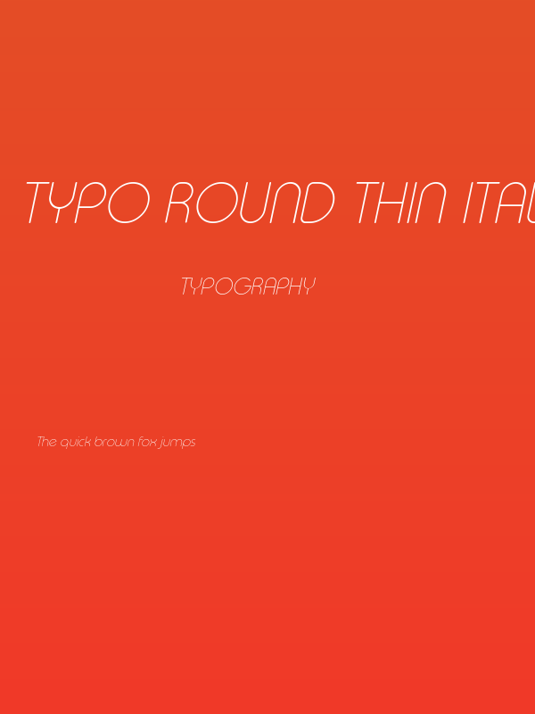Typo Round Thin Italic Demo Poster
