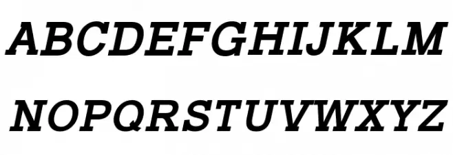 Typo Slab Bold Italic Polices MAJUSCULES