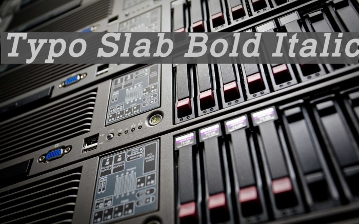 Typo Slab Bold Italic Font examples