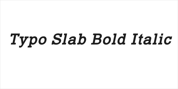 Typo Slab Bold Italic Logo