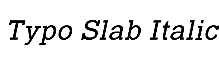 Typo Slab Italic फ़ॉन्ट