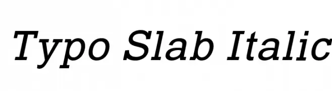 Typo Slab Italic  नि: शुल्क फ़ॉन्ट्स डाउनलोड