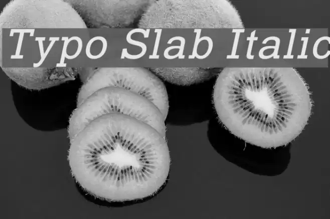 Typo Slab Italic Caratteri examples
