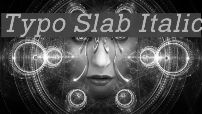 Typo Slab Italic Caratteri examples
