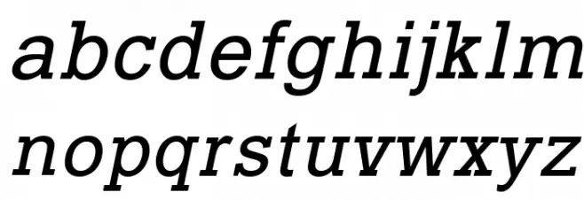 Typo Slab Italic फ़ॉन्ट लोअरकेस