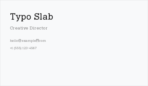 Typo Slab Business Card