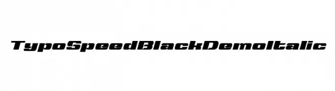 Typo Speed Black Demo Italic  नि: शुल्क फ़ॉन्ट्स डाउनलोड