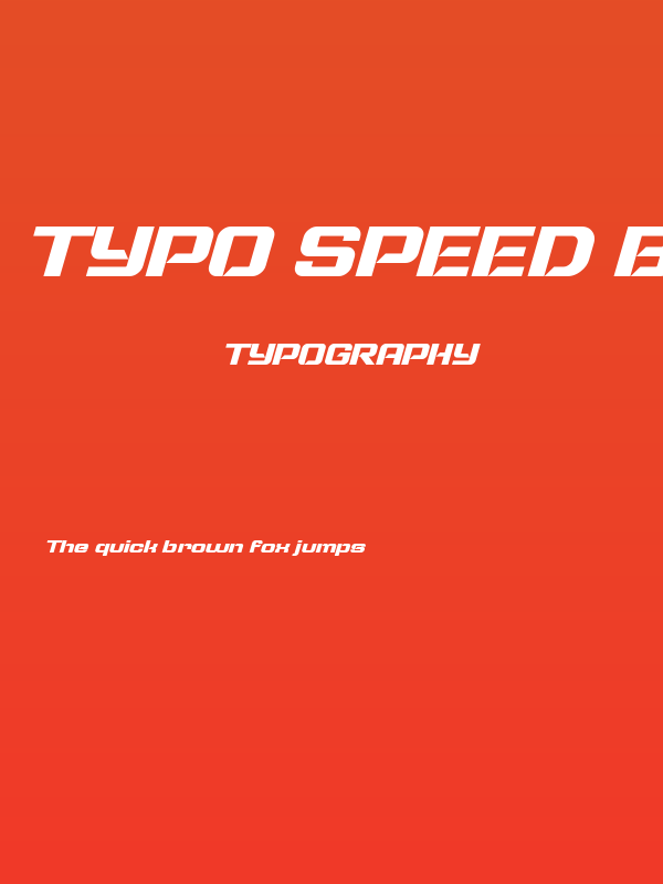 Typo Speed Bold Demo Italic Poster