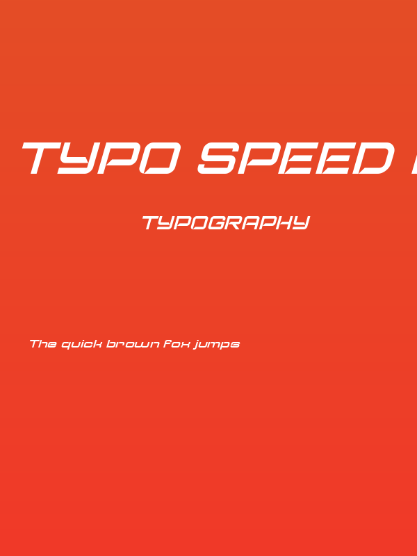 Typo Speed Demo Italic Poster