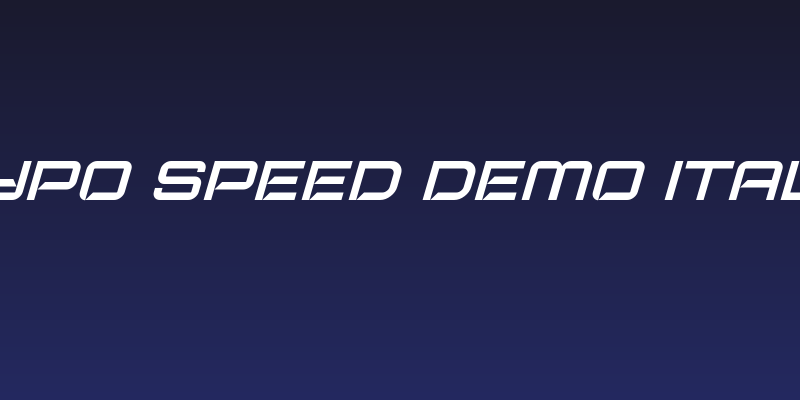 Typo Speed Demo Italic Social Header