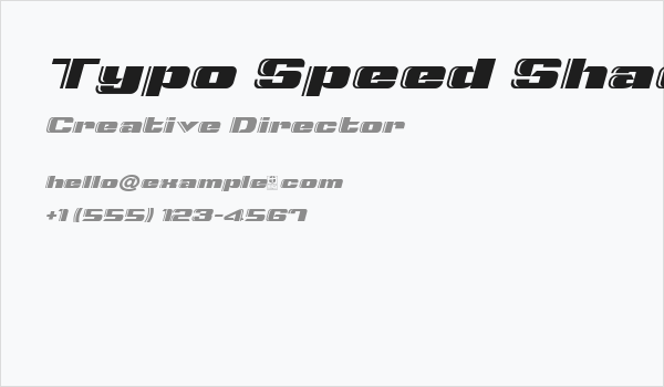 Typo Speed Shadowed Demo Business Card