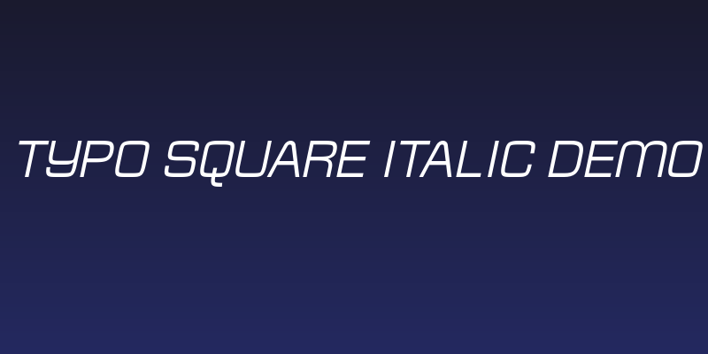 Typo Square Italic Demo Social Header