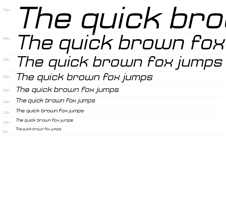 Typo Square Italic Demo Waterfall
