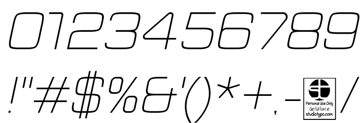 Typo Square Light Italic Demo Font OTHER CHARS