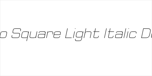 Typo Square Light Italic Demo Logo