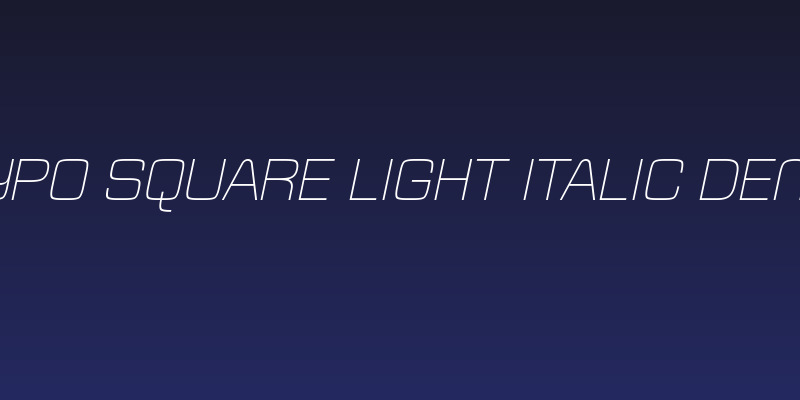 Typo Square Light Italic Demo Social Header