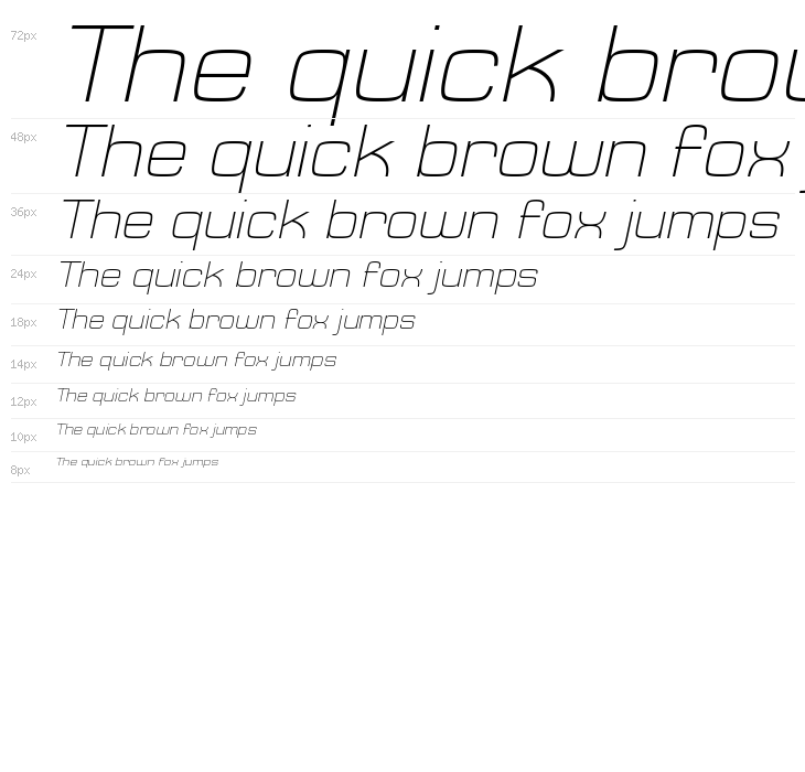Typo Square Light Italic Demo Waterfall