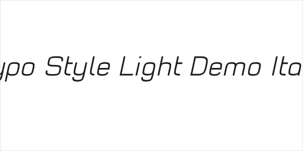 Typo Style Light Demo Italic Logo