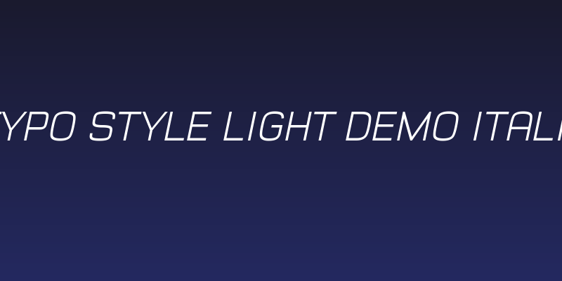 Typo Style Light Demo Italic Social Header