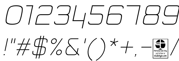 Typo Style Thin Demo Italic Font OTHER CHARS