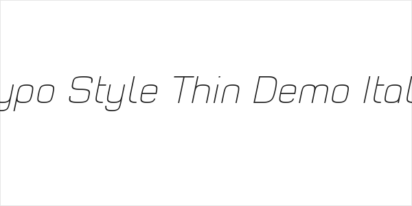 Typo Style Thin Demo Italic Logo