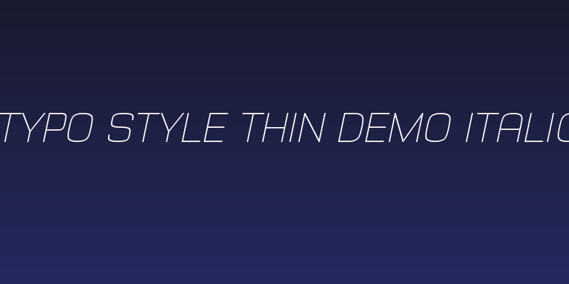 Typo Style Thin Demo Italic Social Header