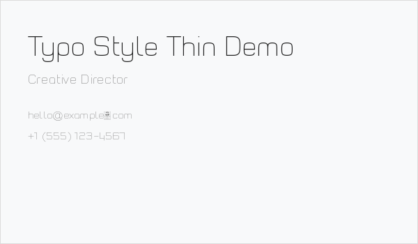 Typo Style Thin Demo Business Card