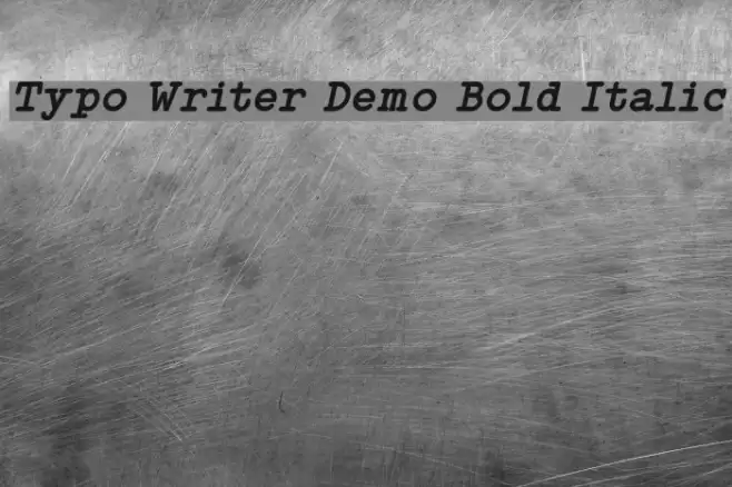 Typo Writer Demo Bold Italic Font examples