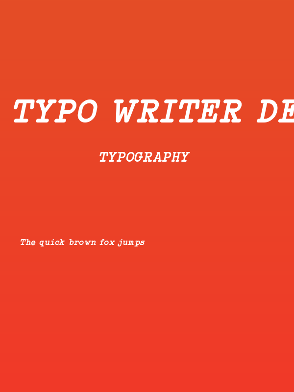 Typo Writer Demo Bold Italic Poster