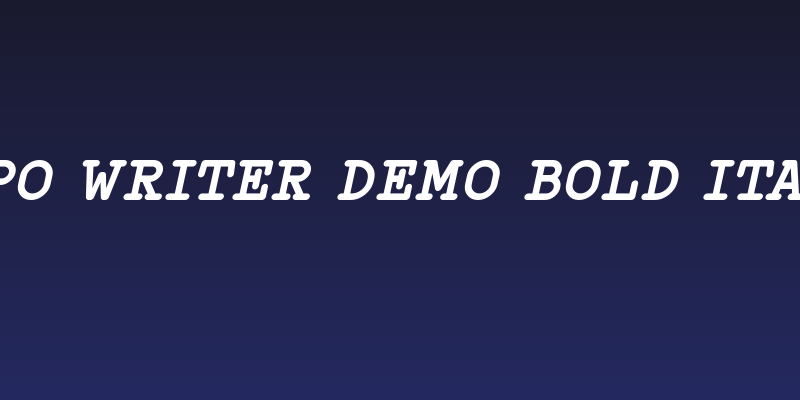 Typo Writer Demo Bold Italic Social Header
