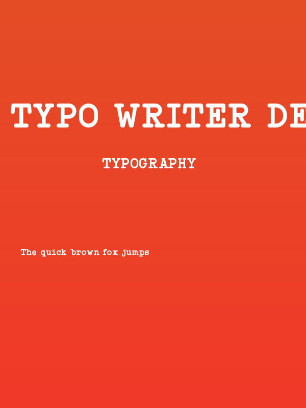 Typo Writer Demo Bold Poster
