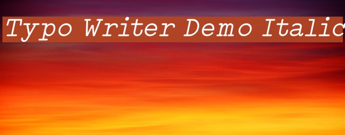 Typo Writer Demo Italic Font examples