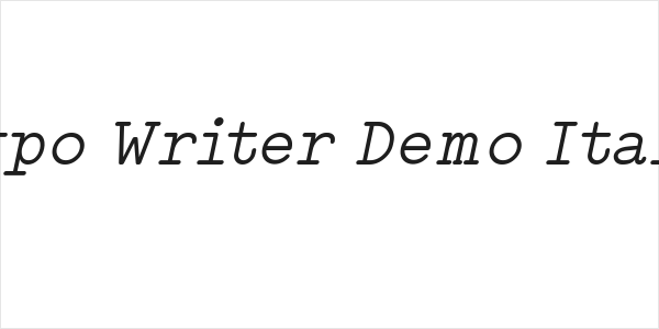 Typo Writer Demo Italic Logo