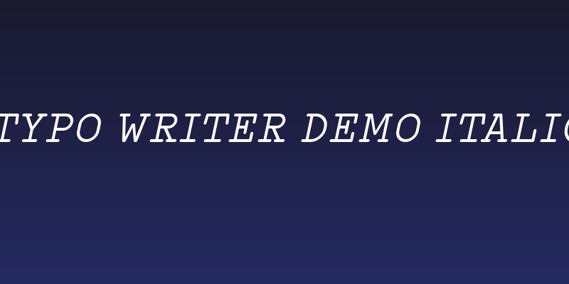 Typo Writer Demo Italic Social Header
