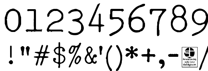 Typo Writer Distressed Demo Font OTHER CHARS